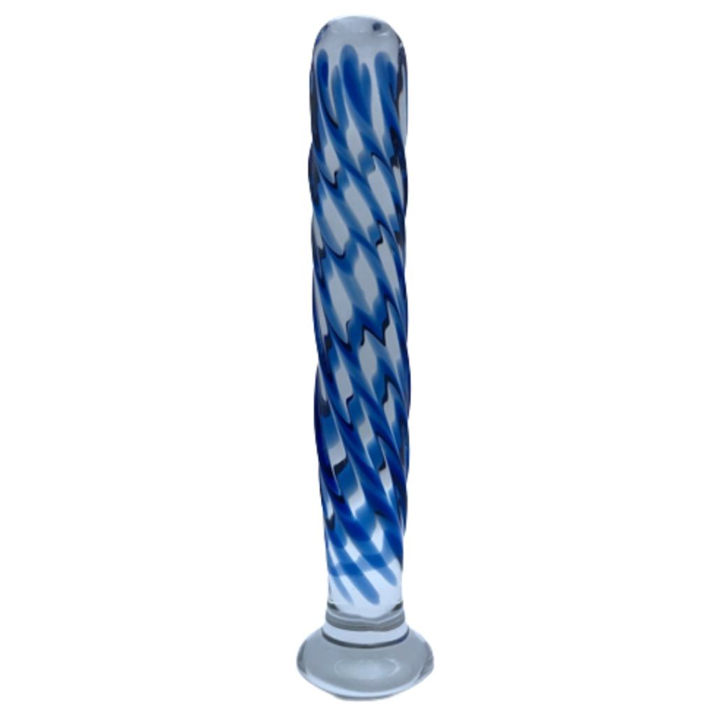 Plug Anal Em Vidro Espiral Azul X Cm Loja Pimenta