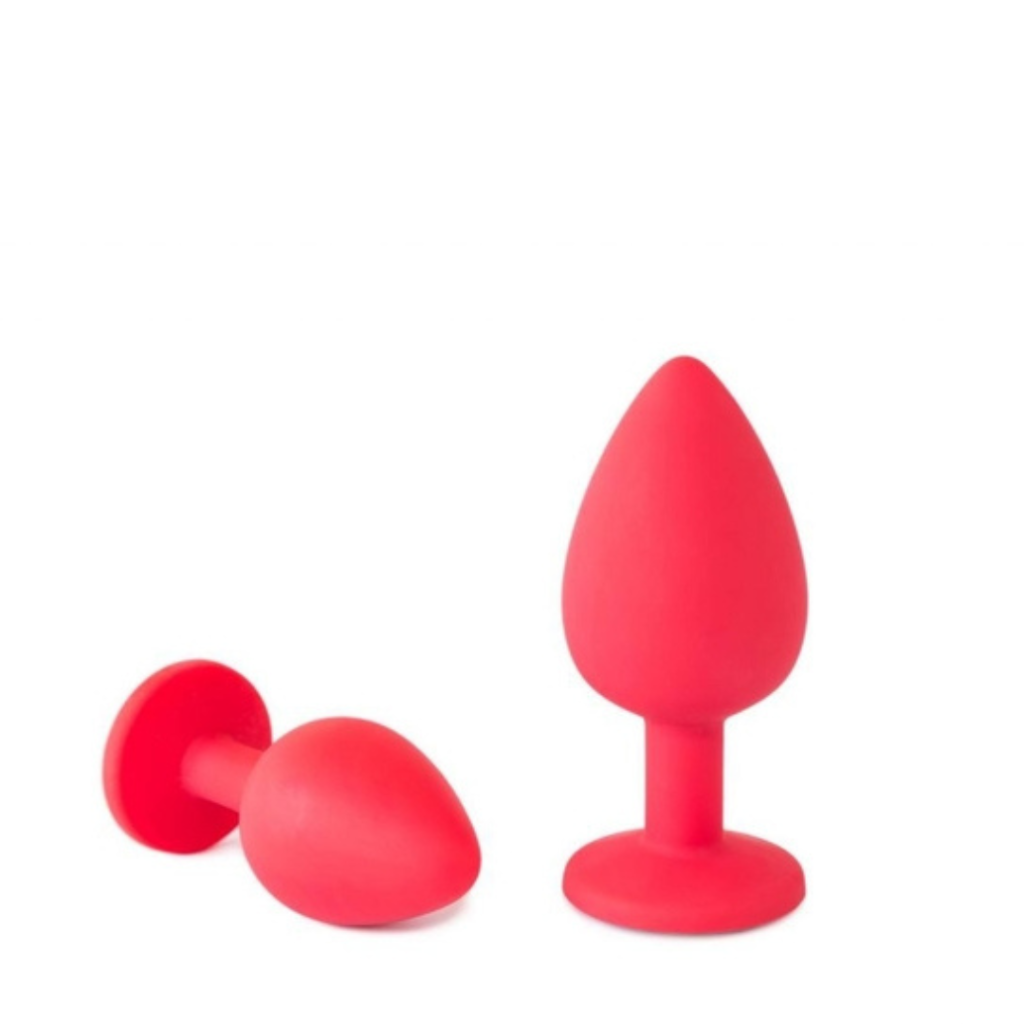 Plug Anal P X Cm Silicone Vermelho Pedra Remov Vel Loja Pimenta