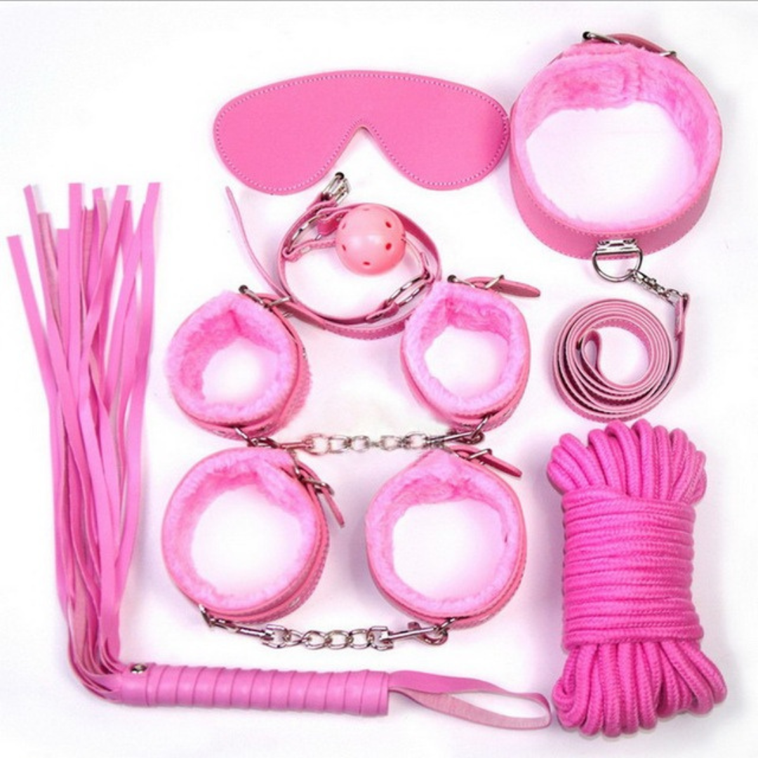 Kit Sadomasoquista Em Pelucia Rosa Com 7 Peças Diferentes Loja Pimenta 0084