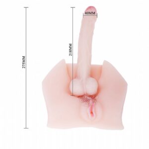 Hermafrodita Male Cock - Pênis e Vagina em CyberSkin com Vibrador - Sexshop