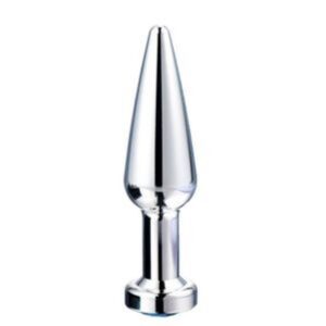 Plug Anal Fino de Aço com Cristal Brilhante - Tamanho P - Sexshop