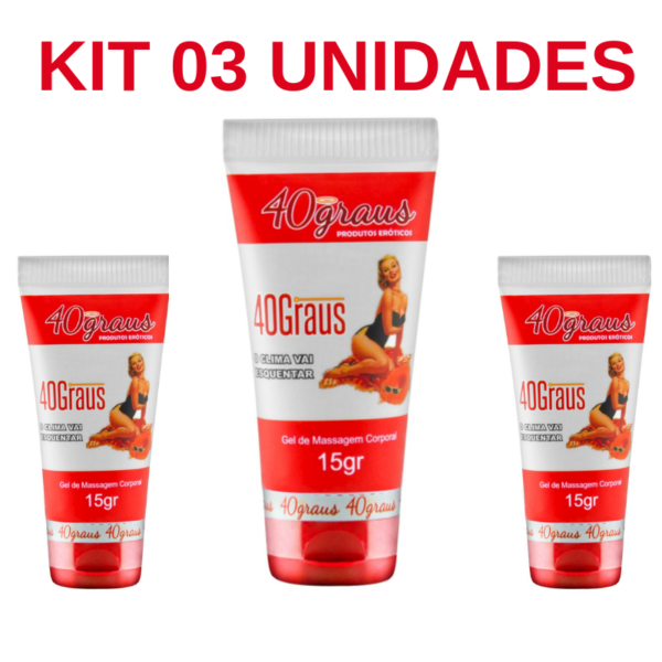 Kit 03 Unidades Gel Super Excitante 15gr 40Graus - Sexshop