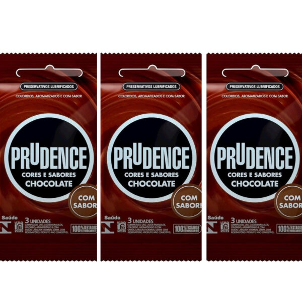 Kit 03 Pacotes Preservativo Cores e Sabores Chocolate - Sexshop