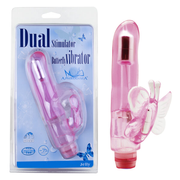 Vibrador com Estimulador Clitoriano Borboleta- CRYSTAL BUTTERFLY - Sexshop