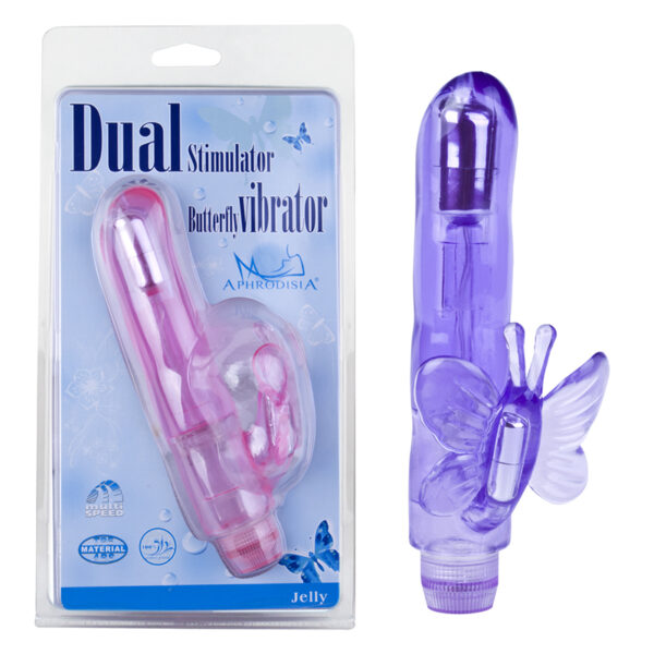 Vibrador com Estimulador Clitoriano Borboleta- CRYSTAL BUTTERFLY - Sexshop