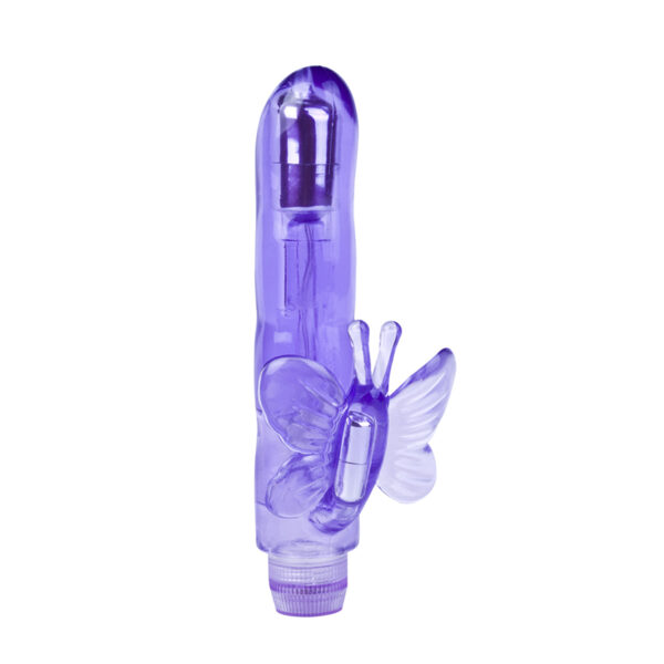 Vibrador com Estimulador Clitoriano Borboleta- CRYSTAL BUTTERFLY - Sexshop