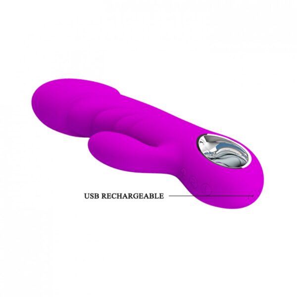 Vibrador Ponto G com Relevos em Ondas e 7 Modos de Pulsação e 5 Intensidades de Vibração - PRETTY LOVE - Sexshop