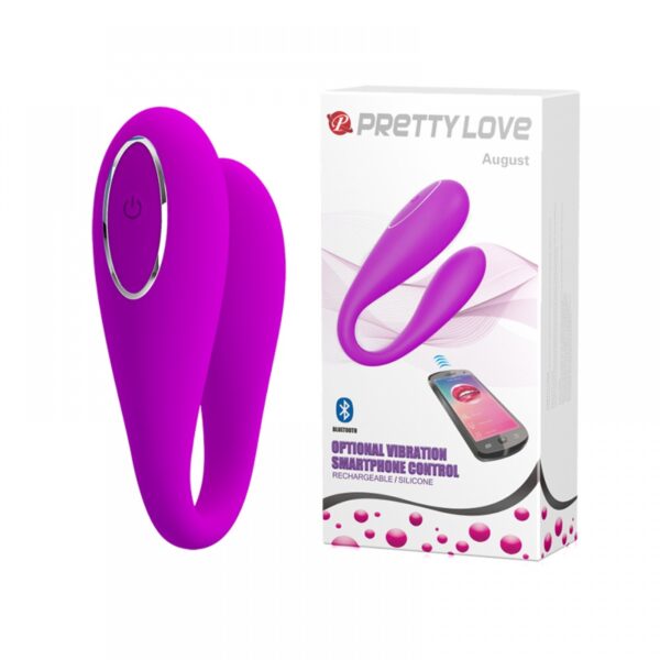 Vibrador de Casal com 12 Modos de Vibração Controlado via Bluetooth - PRETTY LOVE AUGUST - Sex shop