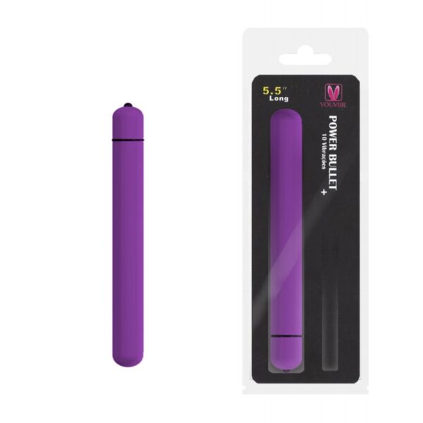 Cápsula Vibratória Alongada Power Bullet 10 Vibrações 14 cm - YOUVIBE - Sex shop