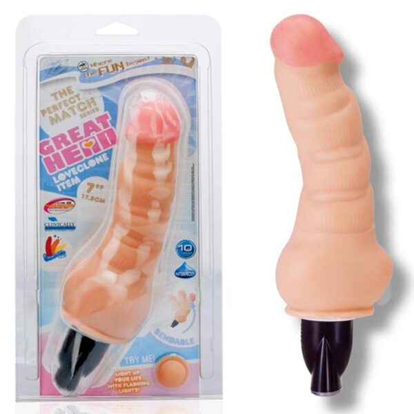 Pênis 10 vibrações e controle luminoso - GREAT HEAD - NANMA - Sexshop