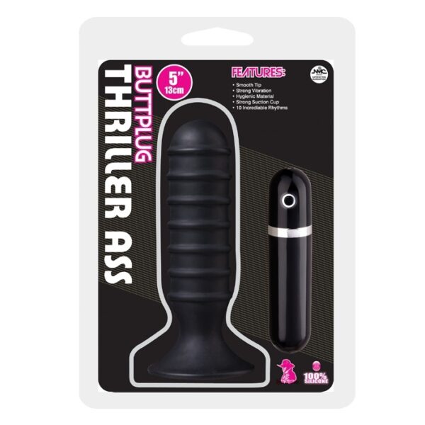 Plug anal 13cm com ventosa e 10 vibrações - THRILLER ASS BUTTPLUG - NANMA - Sexshop