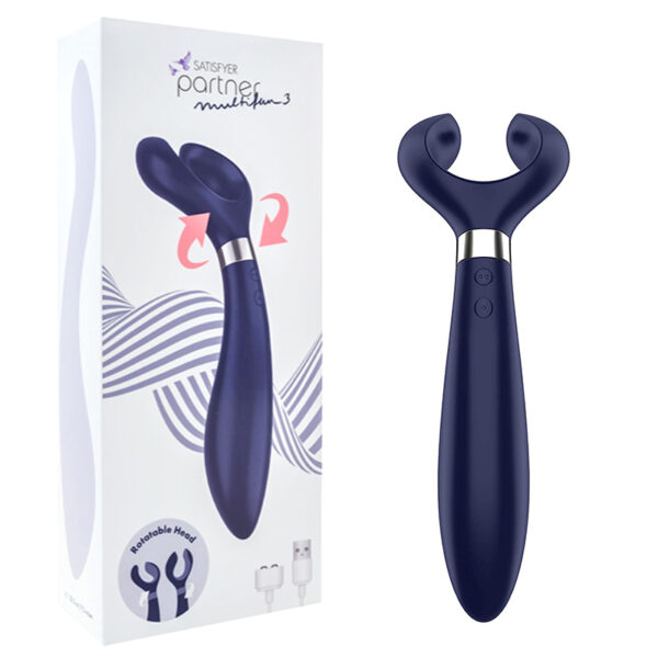 Estimulador e Vibrador SATISFYER Partner Multfun 3 Blue - Sexshop