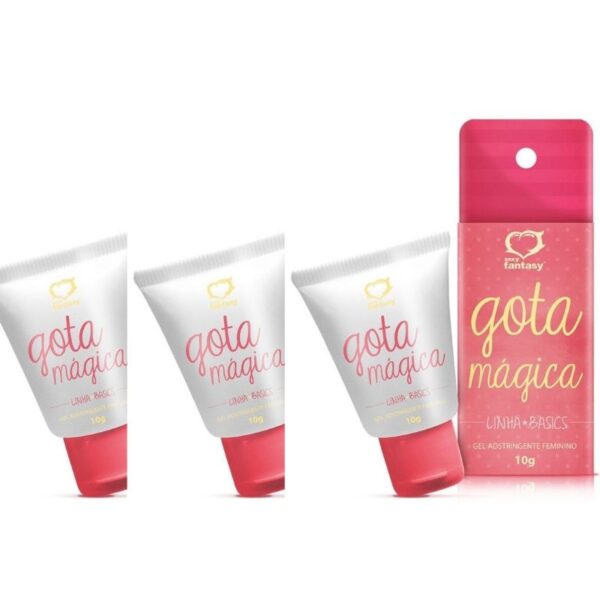 Kit 03 Gota Mágica Creme Adstringente Feminino 10ml Sexy Fantasy - Sexshop