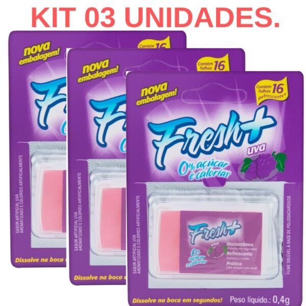 Kit 03 Lâmina Fresh Mais de Uva para sexo oral - Sexshop