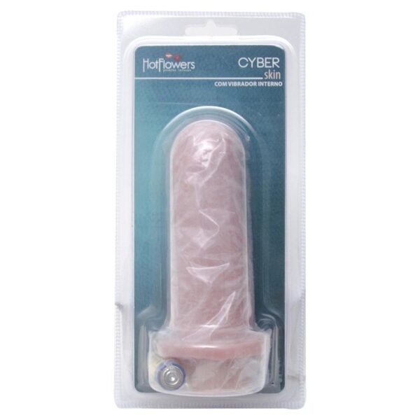 Pênis Real Pequeno com vibrador e controle interno CyberSkin HOT FLOWERS - Sex shop