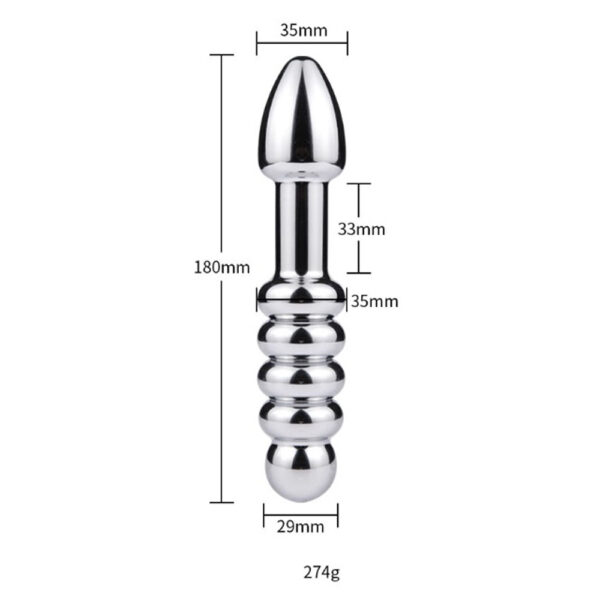 Plug anal em Metal com duas Pontas - Dupla estimulação.
