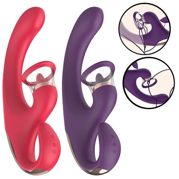 Vibrador de Ponto G e clitóris com Língua e Sucção - Sandra