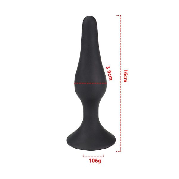 Plug Anal Cônico em Silicone com Ventosa 16 x 3.9cm Sex shop - Image 2