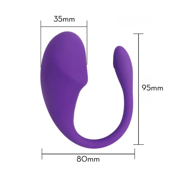 Vibrador de Casal Aveludado Formato de Glande por Aplicativo - Image 5