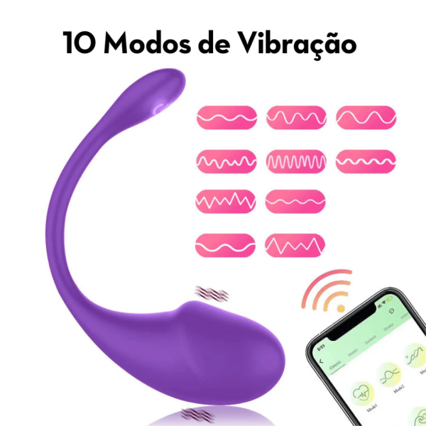 Vibrador de Casal Aveludado Formato de Glande por Aplicativo - Image 3