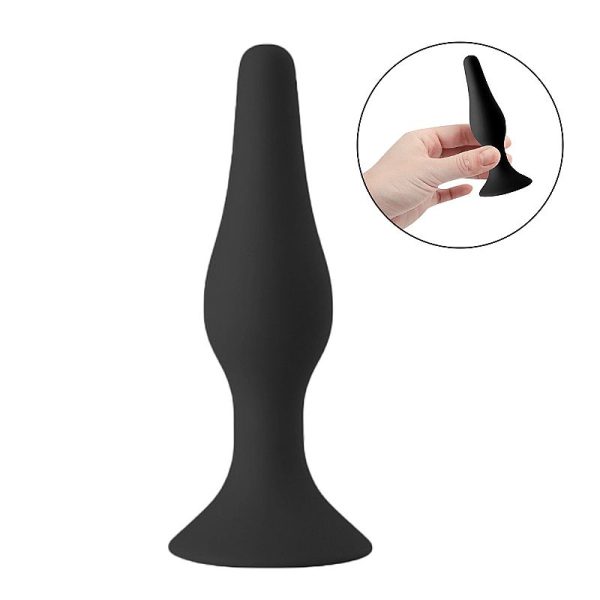 Plug Anal Cônico em Silicone com Ventosa 16 x 3.9cm Sex shop