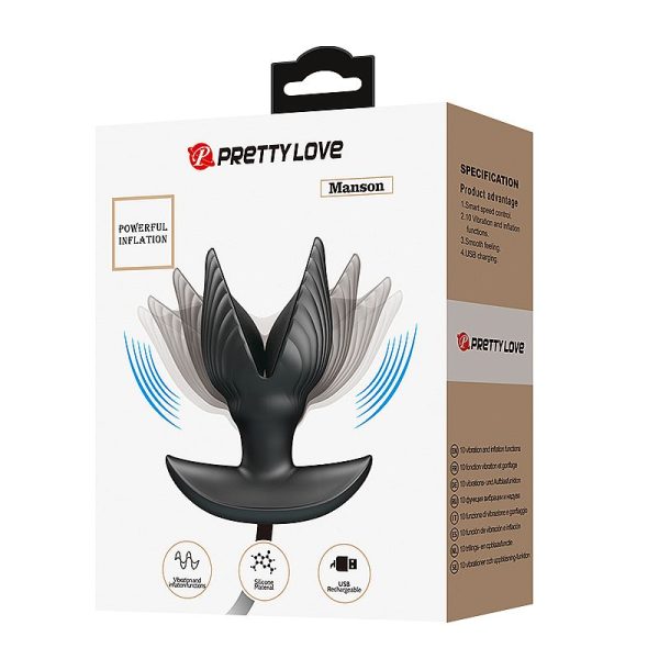 Plug Anal Inflável com Vibrador - Manson - Pretty Love - Image 4