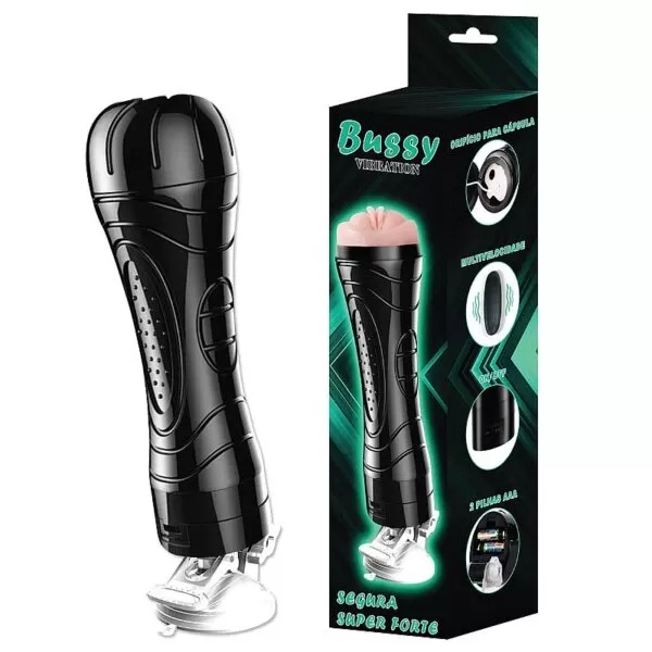 Vagina Masturbadora Lanterna com Ventosa e Vibrador - Bussy Vibration