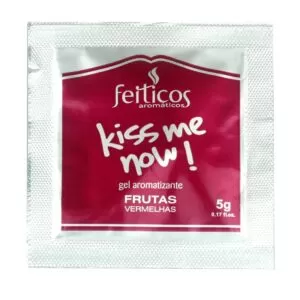 Sachê Gel Comestível HOT Kiss me Now 5gr Frutas Vermelhas - Sexshop-0