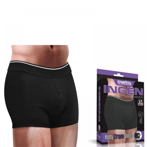 Boxer Unissex em Algodão para Próteses - INGEN HANDY STRAPON SHORTS - Sexshop