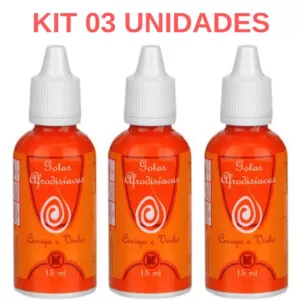 Kit 03 Gotas afrodisíacas para vinho ou cerveja 15ml - Sexshop