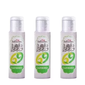 Kit 03 Gel Gelado Aromatizante Sabor Caipirinha 35ml HotFlowers - Sexshop