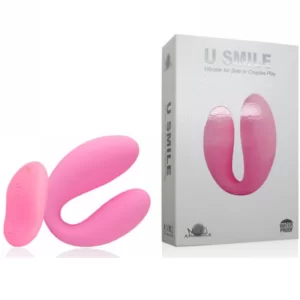 Vibrador para Casal Recarregável com 10 Modos de Vibração e Controle Wireless - APHRODISIA U SMILE - Sexshop